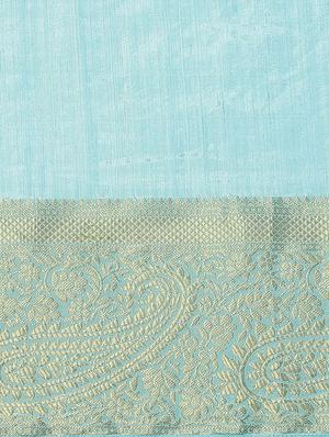 purist blue woven saree with blouse - 17415914 - Standard Image - 4