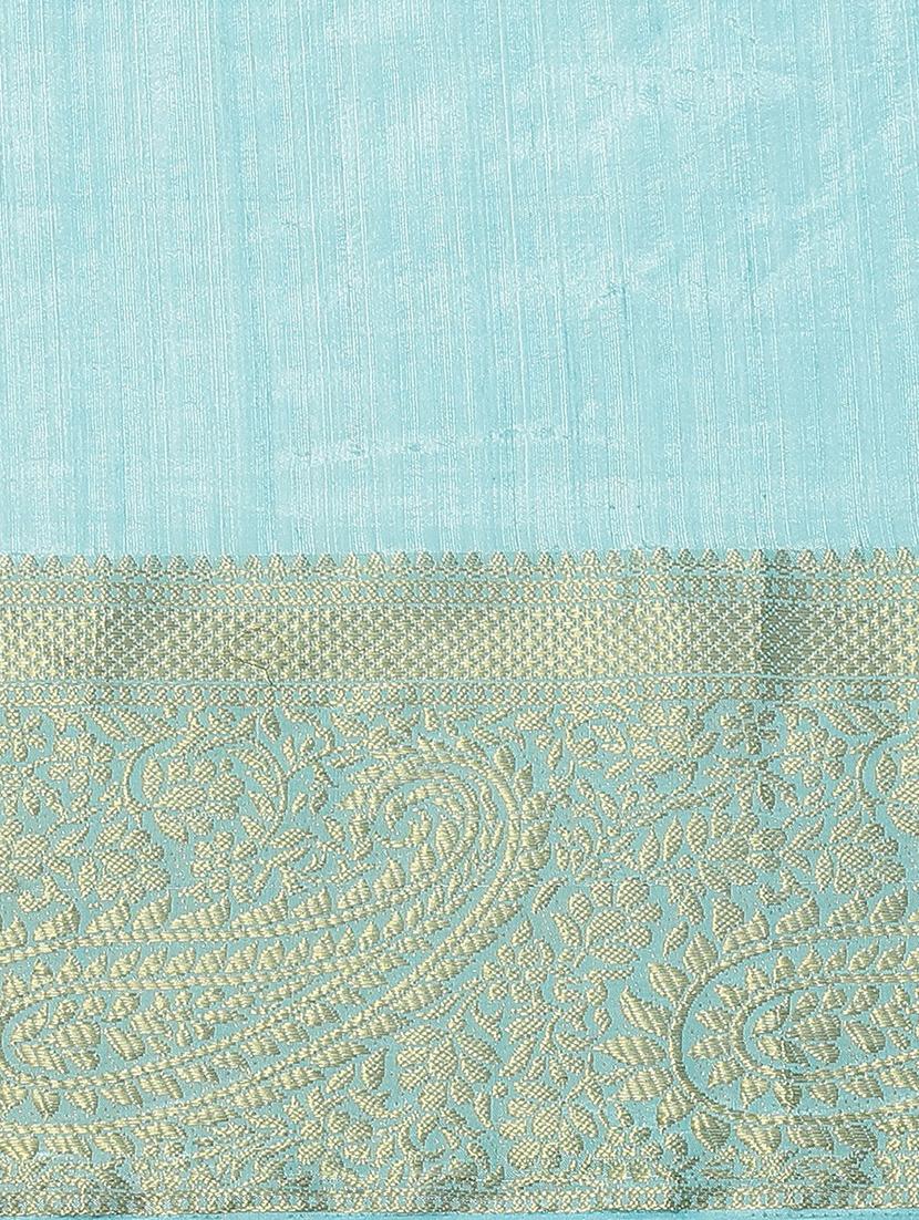 purist blue woven saree with blouse - 17415914 - Zoom Image - 4