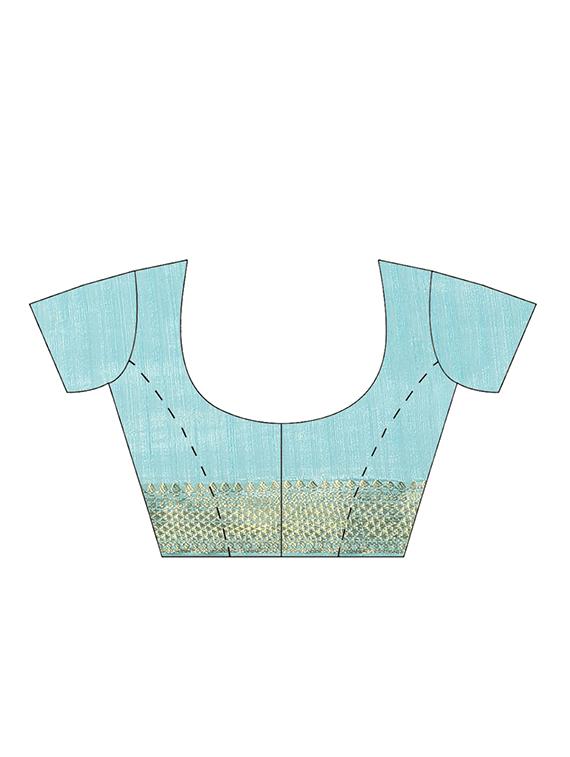 purist blue woven saree with blouse - 17415914 - Zoom Image - 5