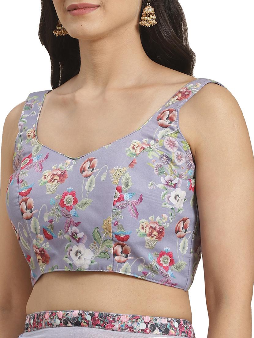 ethnic motif bordered saree with blouse - 17415927 - Zoom Image - 3