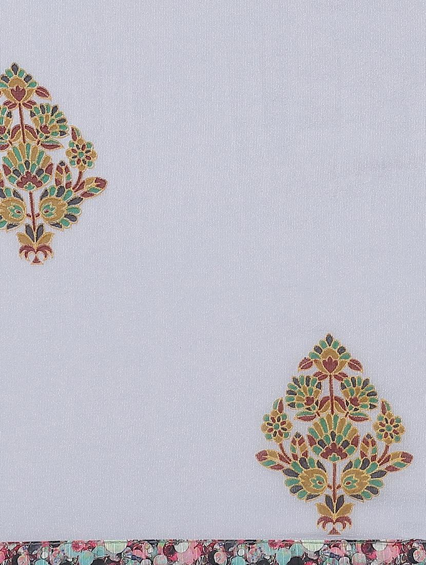 ethnic motif bordered saree with blouse - 17415927 - Zoom Image - 5