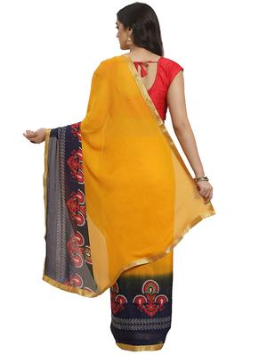 solid bordered saree with blouse - 17415928 - Standard Image - 2