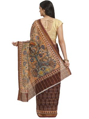 ethnic motif printed saree with blouse - 17415935 - Standard Image - 2