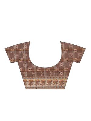 ethnic motif printed saree with blouse - 17415935 - Standard Image - 5