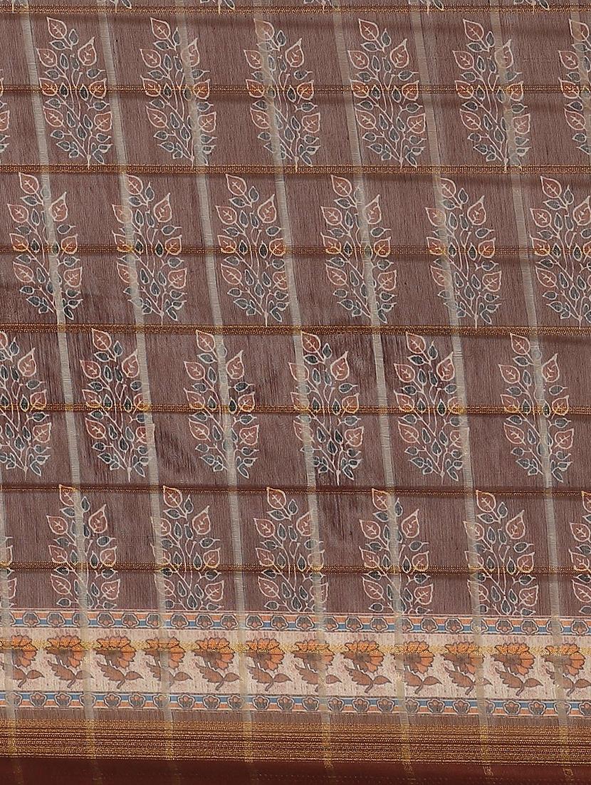 ethnic motif printed saree with blouse - 17415935 - Zoom Image - 4