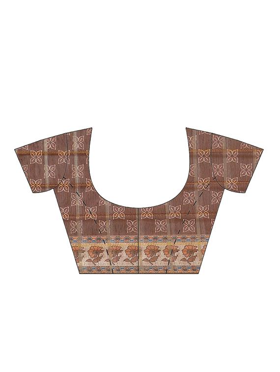 ethnic motif printed saree with blouse - 17415935 - Zoom Image - 5