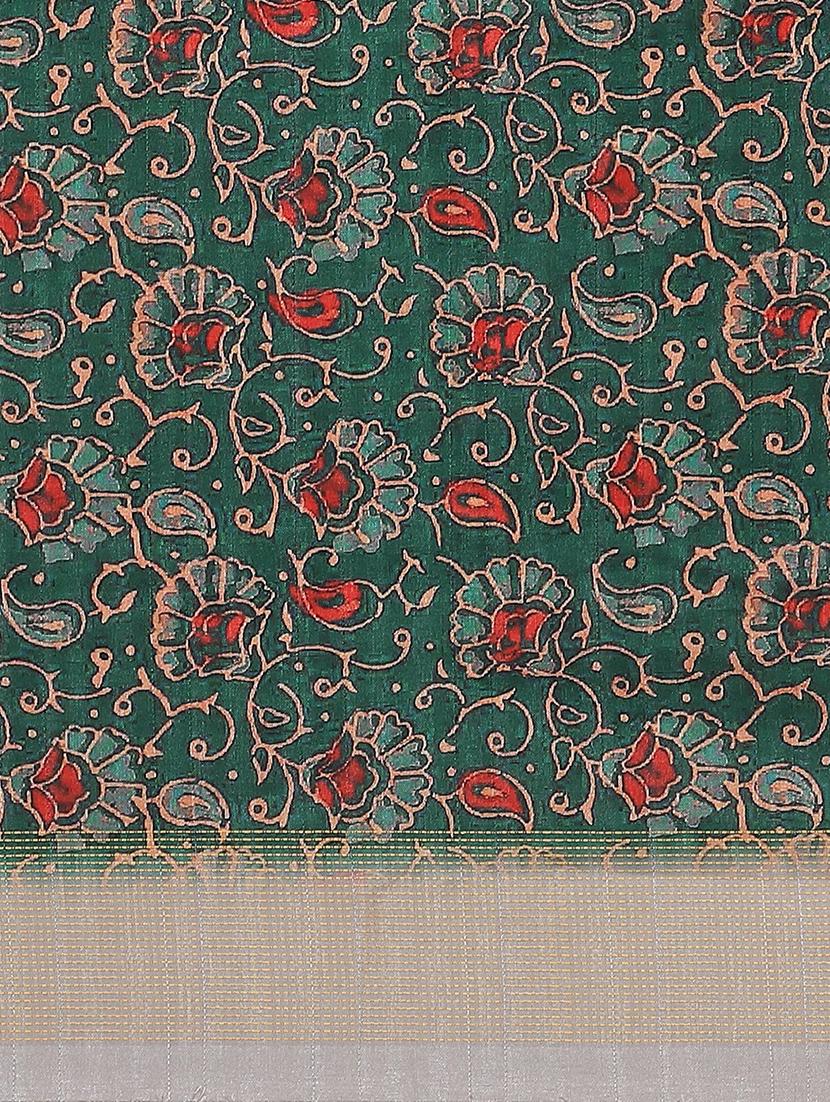 floral printed saree with blouse - 17415937 - Zoom Image - 4