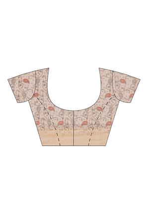 block printed saree with blouse - 17415939 - Standard Image - 5
