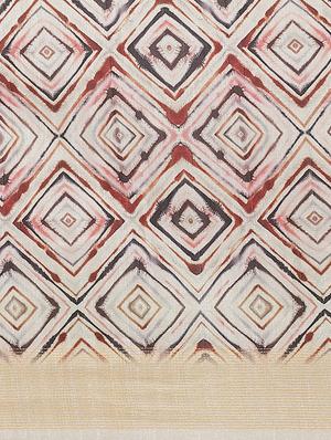 geometrical printed saree with blouse - 17415941 - Standard Image - 3