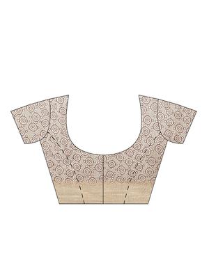 geometrical printed saree with blouse - 17415941 - Standard Image - 5