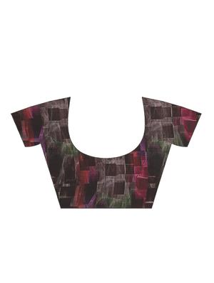 abstract printed saree with blouse - 17415952 - Standard Image - 5