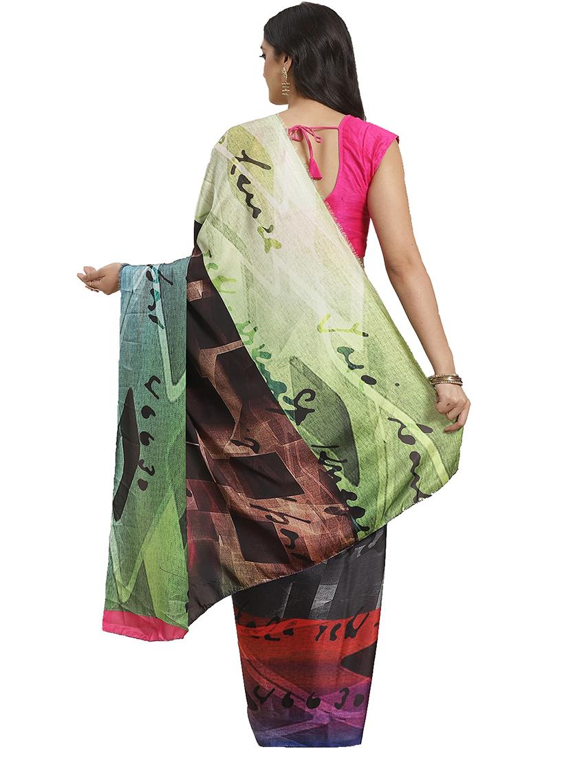 abstract printed saree with blouse - 17415952 - Zoom Image - 2