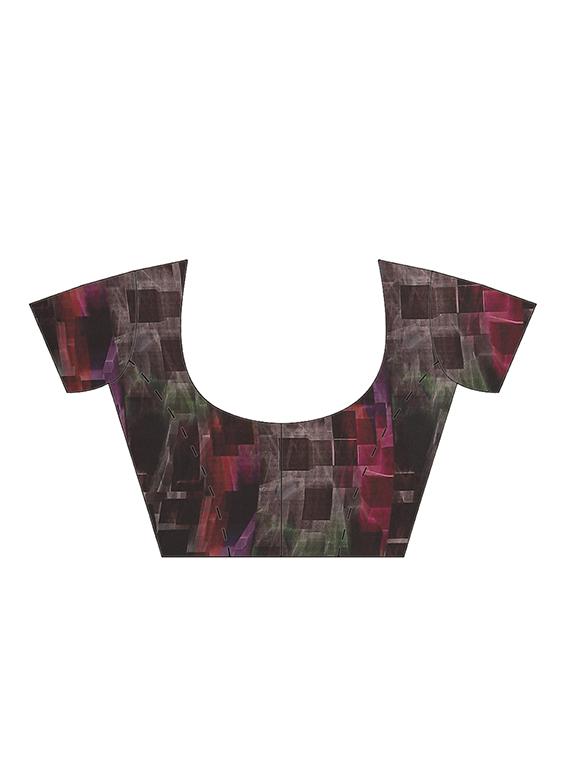 abstract printed saree with blouse - 17415952 - Zoom Image - 5
