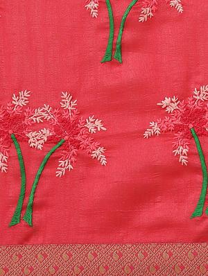 tonal embroidered saree with blouse - 17415962 - Standard Image - 3