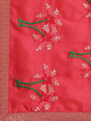 tonal embroidered saree with blouse - 17415962 - Standard Image - 4