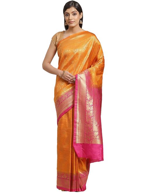 self design zari work woven saree with blouse - 17415977 - Standard Image - 1