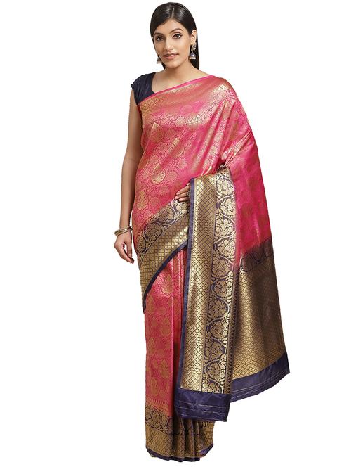 self design zari work woven saree with blouse - 17415978 - Standard Image - 1