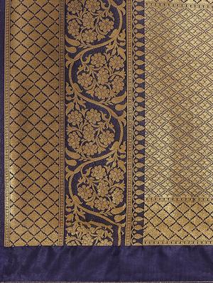 self design zari work woven saree with blouse - 17415978 - Standard Image - 3