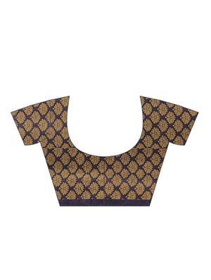self design zari work woven saree with blouse - 17415978 - Standard Image - 5