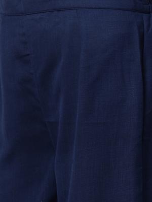 navy cotton kurta palazzo set - 17415991 - Standard Image - 7
