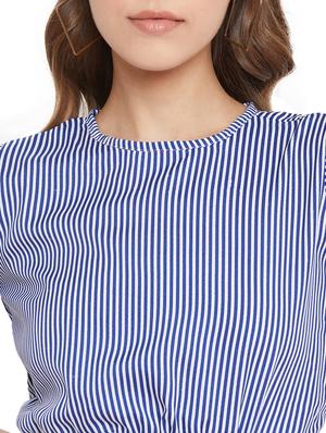 round neck striped crop top - 17416090 - Standard Image - 5