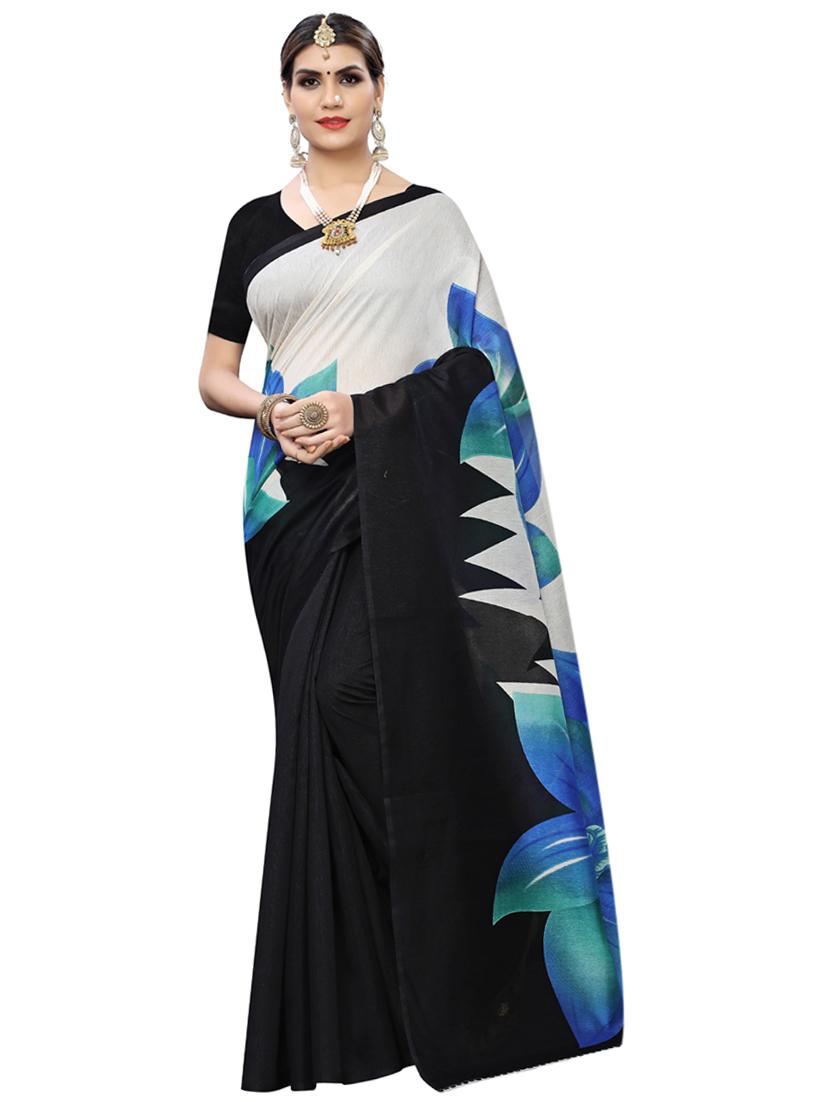 floral printed saree with blouse - 17416434 - Zoom Image - 1