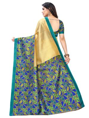 solid printed saree with blouse - 17416462 - Standard Image - 2