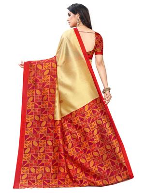 solid printed saree with blouse - 17416463 - Standard Image - 2