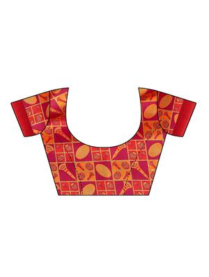 solid printed saree with blouse - 17416463 - Standard Image - 3