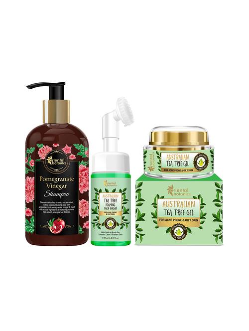 oriental botanics australian tea tree combo | foaming face wash 120ml + tea tree gel 50ml + pomegranate shampoo - 17416494 - Standard Image - 1