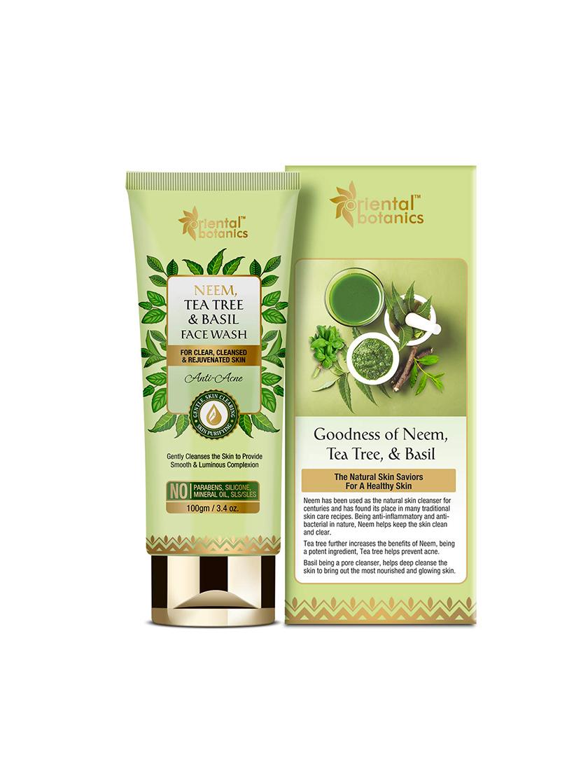 oriental botanics neem, tea tree and basil anti acne face wash 100ml - 17416518 - Zoom Image - 4
