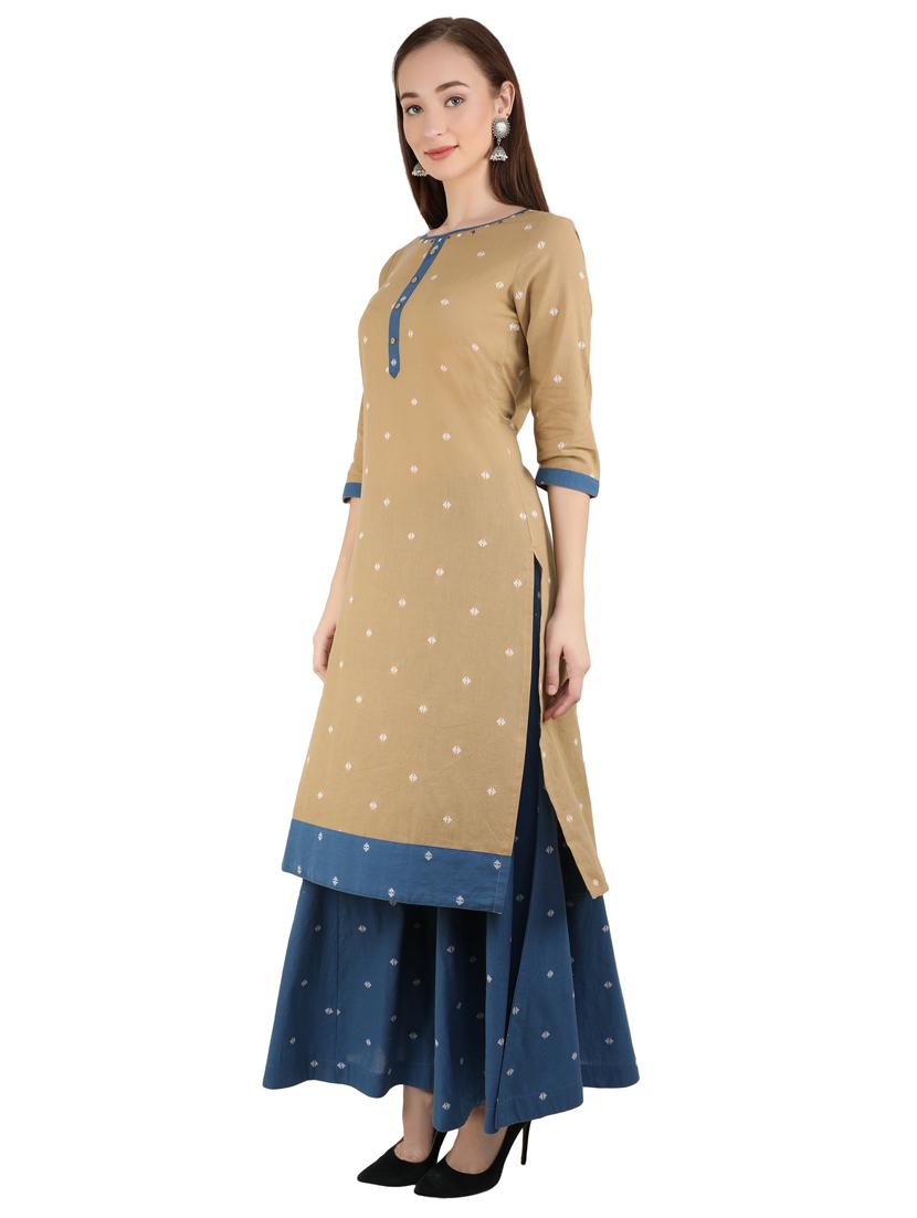 dobby work straight kurta - 17416664 - Zoom Image - 2