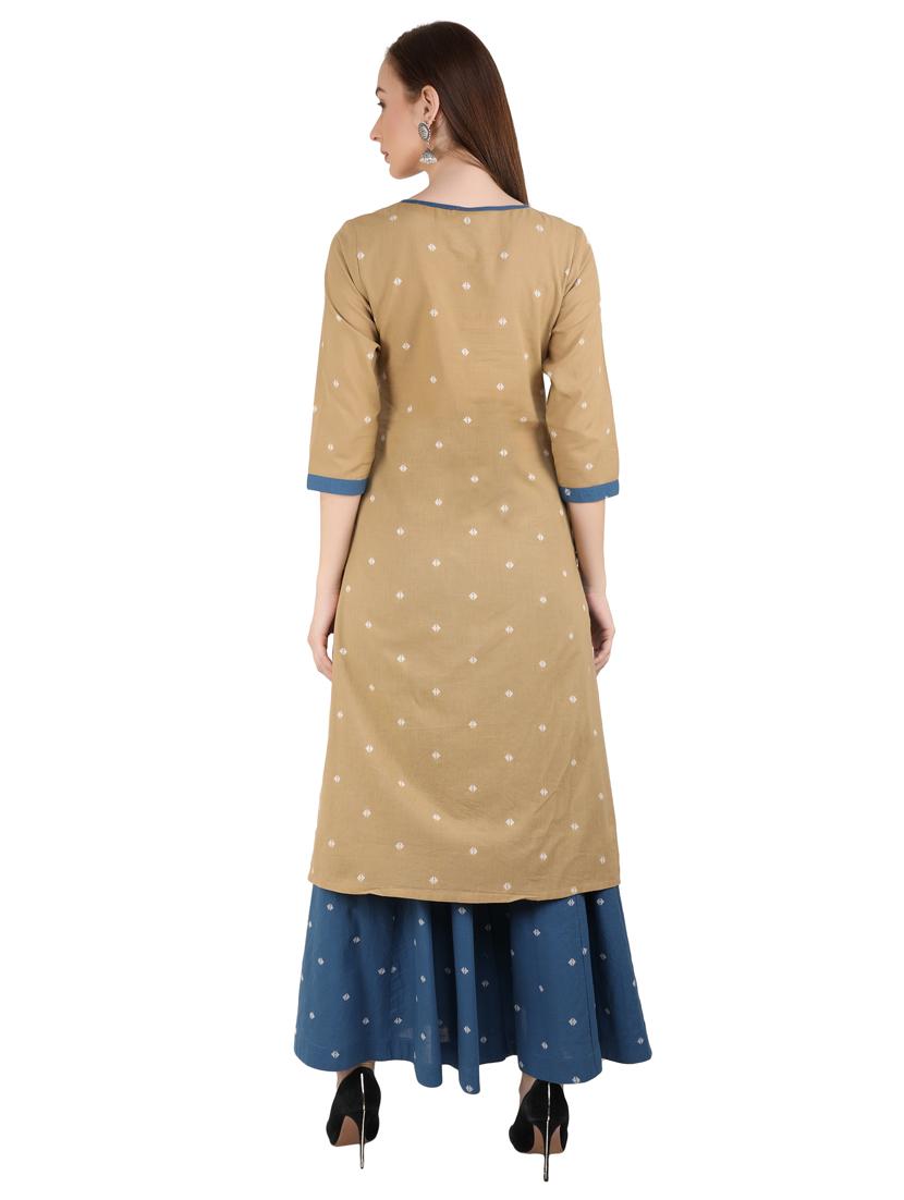 dobby work straight kurta - 17416664 - Zoom Image - 3