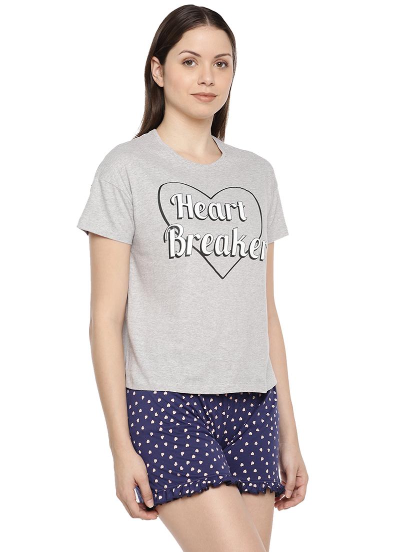 printed shorts nightwear set - 17416728 - Zoom Image - 2