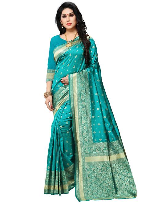 ethnic motifs woven saree with blouse - 17416739 - Standard Image - 1