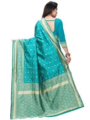 ethnic motifs woven saree with blouse - 17416739 - Standard Image - 2