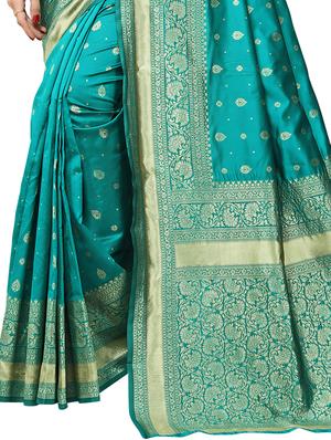 ethnic motifs woven saree with blouse - 17416739 - Standard Image - 4