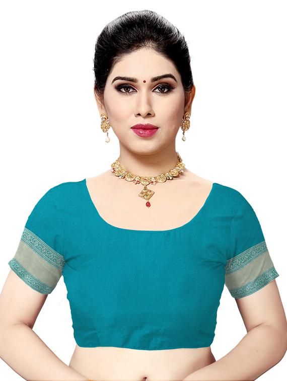 ethnic motifs woven saree with blouse - 17416739 - Zoom Image - 3