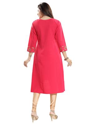 foil print a-line kurta - 17416810 - Standard Image - 3