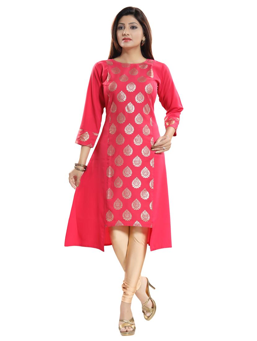 foil print a-line kurta - 17416810 - Zoom Image - 1