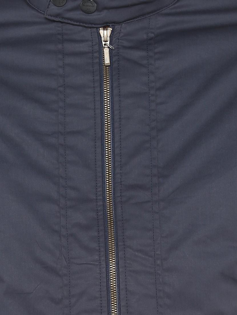 navy blue solid casual jacket - 17417474 - Zoom Image - 5