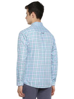 blue checkered casual shirt - 17417486 - Standard Image - 3