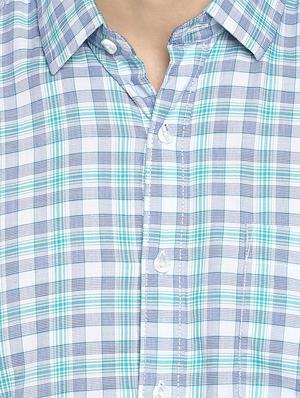 blue checkered casual shirt - 17417486 - Standard Image - 5