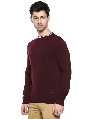 maroon solid pullover - 17417502 - Standard Image - 2