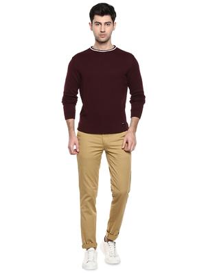 maroon solid pullover - 17417502 - Standard Image - 4