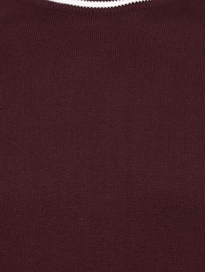 maroon solid pullover - 17417502 - Standard Image - 5