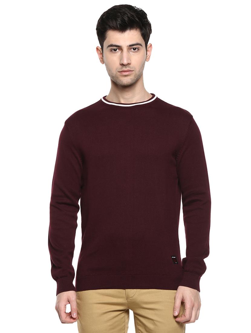 maroon solid pullover - 17417502 - Zoom Image - 1