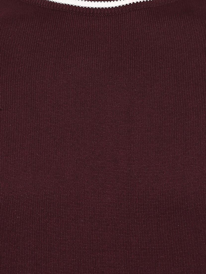 maroon solid pullover - 17417502 - Zoom Image - 5