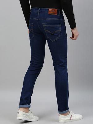 navy blue plain denim jeans - 17417561 - Standard Image - 3