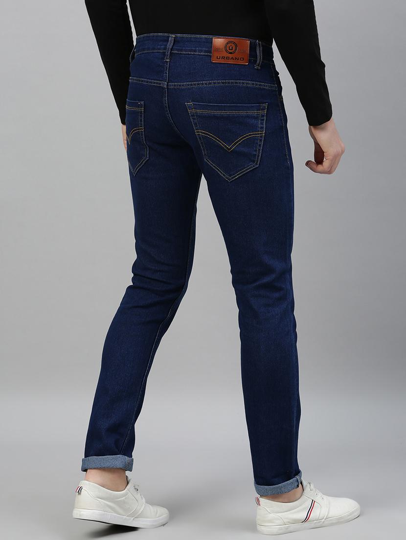 navy blue plain denim jeans - 17417561 - Zoom Image - 3